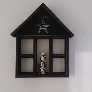 Primitive wall hanging shelf